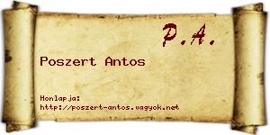 Poszert Antos névjegykártya